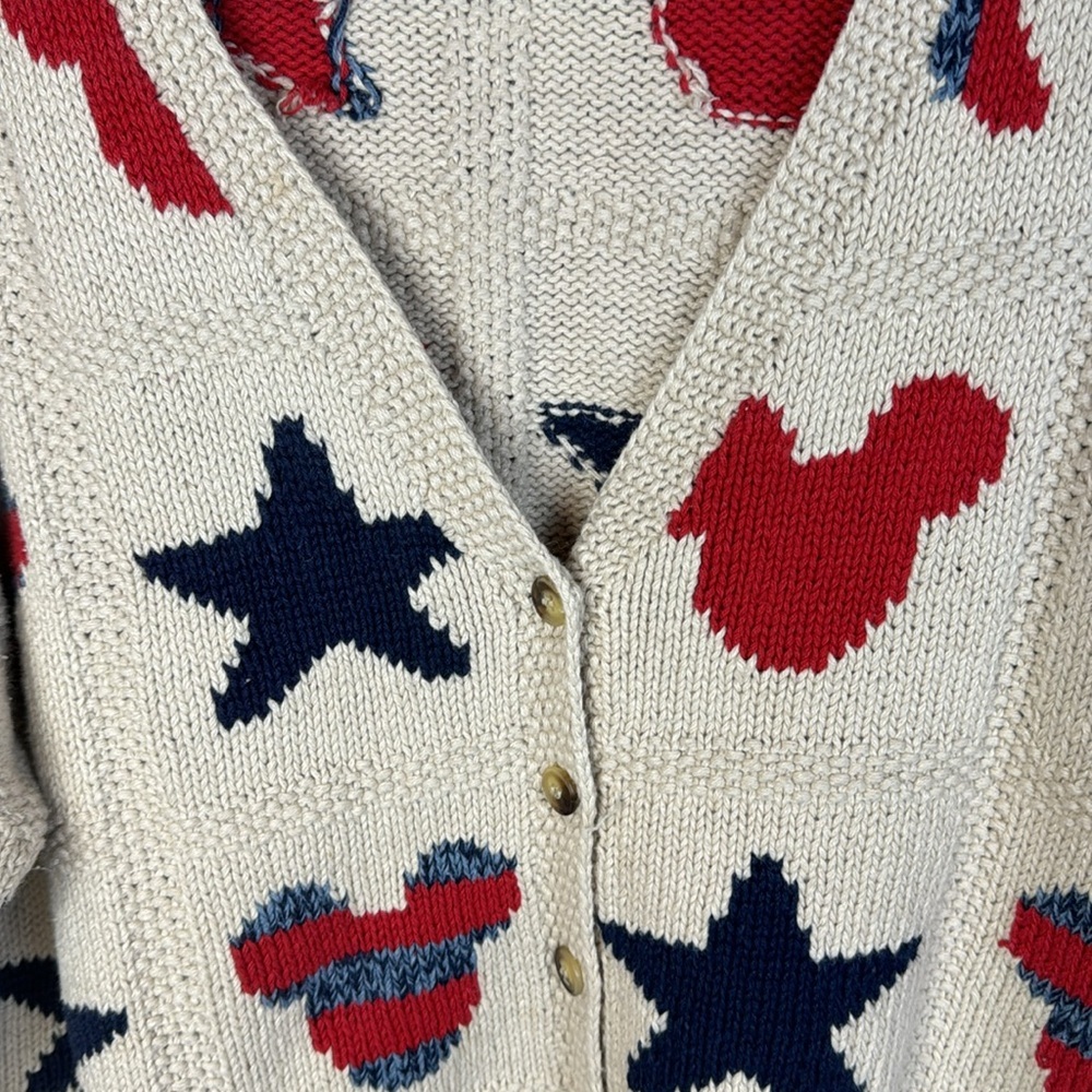 Vintage Disney Limited Edition Crochet Knit 4th of July Sweater Women's Large - Picture 3 of 10